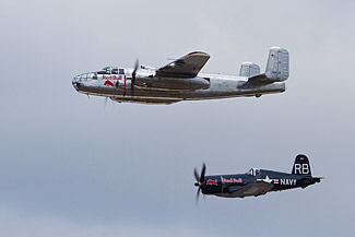 The Flying Bulls B-25 and Corsair