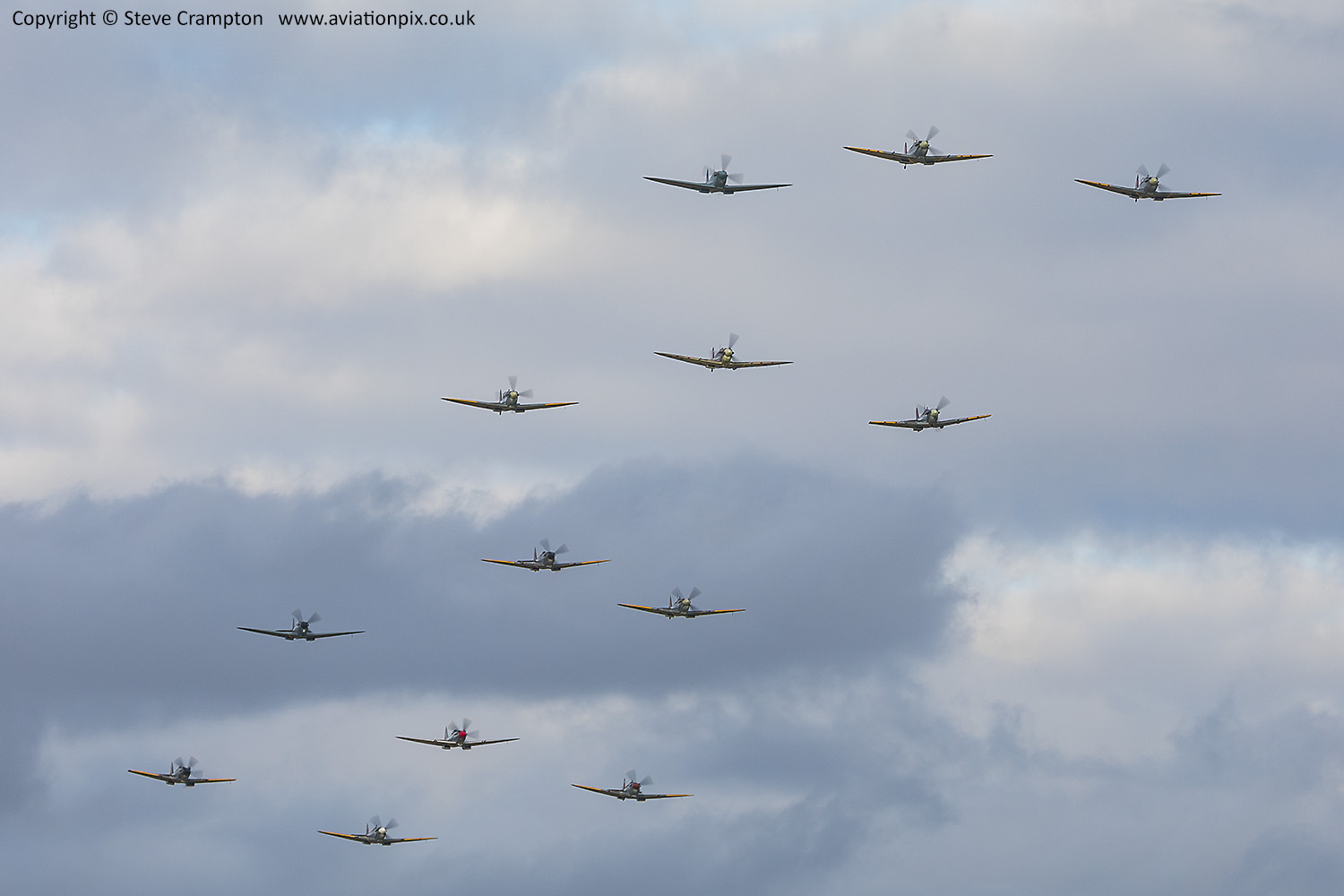 Massed Spitfire flypast