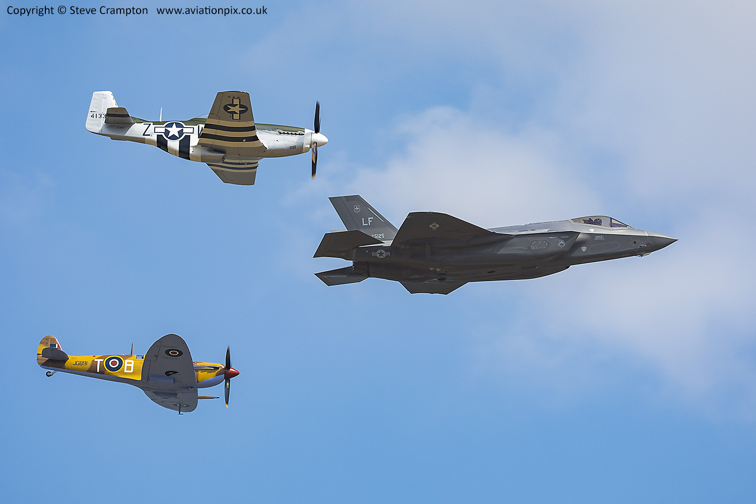 USAF Heritage Flight Mustang, Spitfire and Lightning II