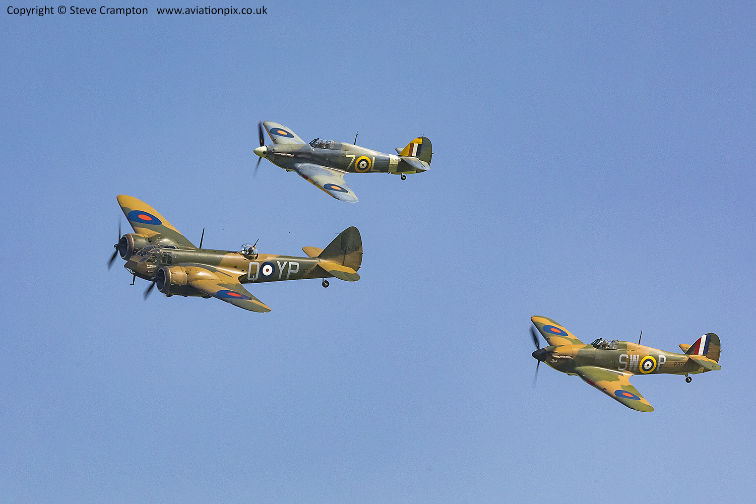 Bristol Blenheim, Hawker Hurricane and Hawker Sea Hurricane