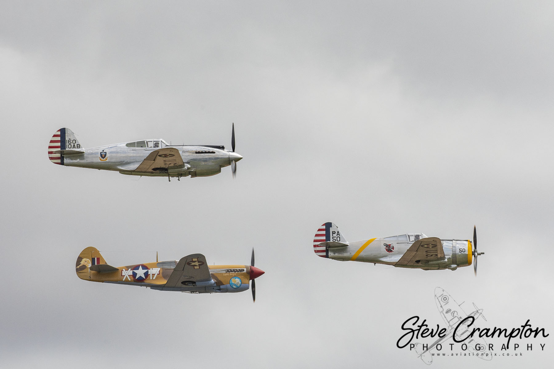 Curtiss trio, P-36C, P-40C and P-40F