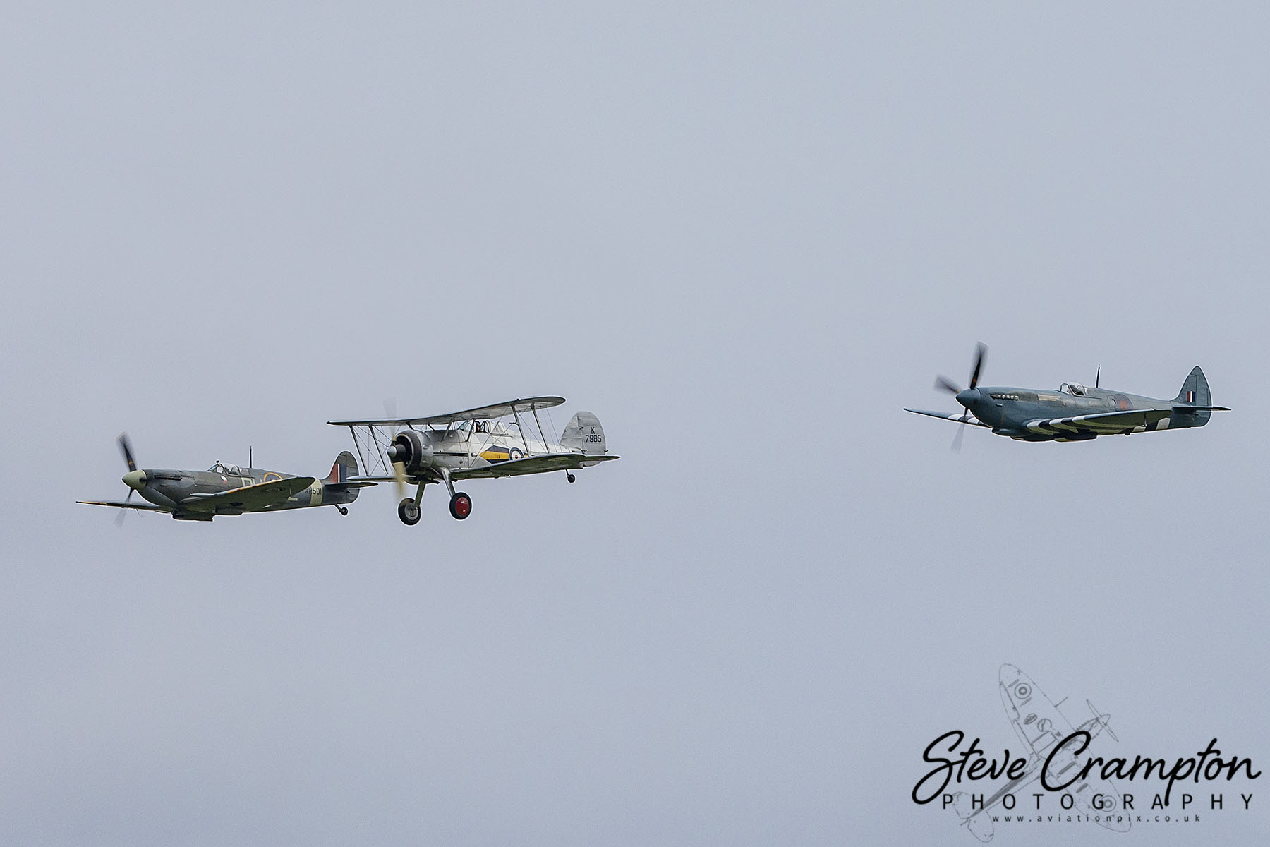 Gloster Gladiator, Spitfire Mk.Vc and Spitfrire PR.XI